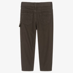 إمبوريو أرماني-بنطلون كارغو قطن عضوي لون بني للأولاد | Childrensalon Outlet