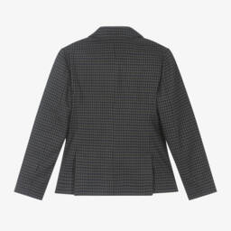 إمبوريو أرماني-بليزر كاروهات فيسكوز لون رمادي للأولاد | Childrensalon Outlet