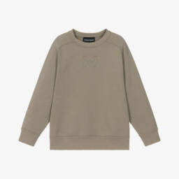 Emporio Armani-Boys Classic Beige Cotton Pullover | Childrensalon Outlet
