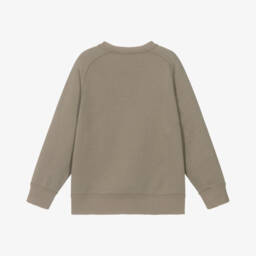 Emporio Armani-Boys Classic Beige Cotton Pullover | Childrensalon Outlet