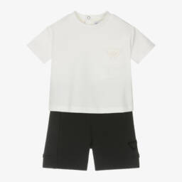 إEmporio Armani-طقم قطني كلاسيكي للأولاد | Childrensalon Outlet