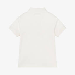 Emporio Armani-Классическая кремовая рубашка поло с логотипом для мальчиков | Childrensalon Outlet