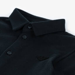 إEmporio Armani-قميص كلاسيكي قطني أزرق داكن للأولاد | Childrensalon Outlet