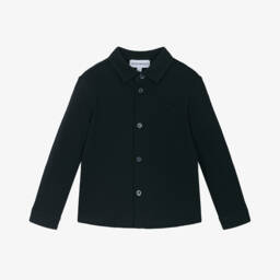 إEmporio Armani-قميص كلاسيكي قطني أزرق داكن للأولاد | Childrensalon Outlet