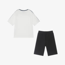 Emporio Armani-Boys Cotton Comfort Blue Short Set | Childrensalon Outlet