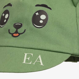 إEmporio Armani-قبعة قطنية للأولاد بنقشة دب الغابة | Childrensalon Outlet