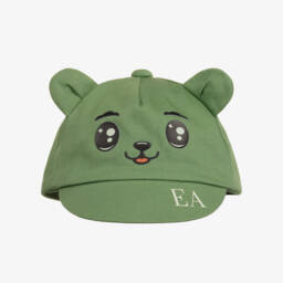 إEmporio Armani-قبعة قطنية للأولاد بنقشة دب الغابة | Childrensalon Outlet