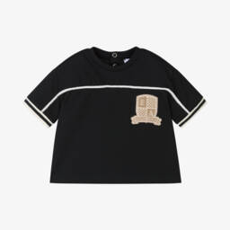 Emporio Armani-Boys Cotton Navy Logo Tee | Childrensalon Outlet