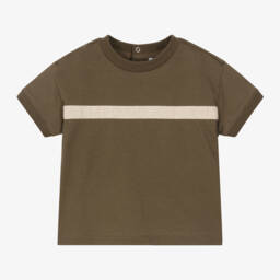 Emporio Armani-Boys Cozy Brown Jersey Tee | Childrensalon Outlet