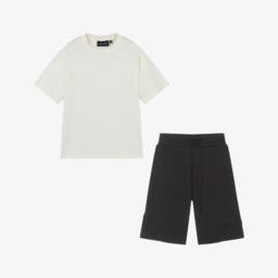 Emporio Armani-Кремовый и синий комплект шорт для мальчиков | Childrensalon Outlet