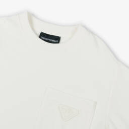 Emporio Armani-Boys Creamy Eagle Accent Tee | Childrensalon Outlet