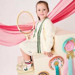 Emporio Armani-Boys Creamy Knit Button-Up Sweater | Childrensalon Outlet