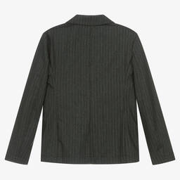 Emporio Armani-Boys Dark Grey Pinstripe Blazer | Childrensalon Outlet