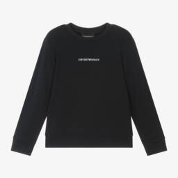 Emporio Armani-Boys Deep Blue Logo Sweatshirt | Childrensalon Outlet