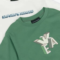 Emporio Armani-Boys Duo Cotton Tees Set | Childrensalon Outlet