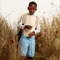 Emporio Armani-Boys Elegant Grey Cotton Shirt | Childrensalon Outlet