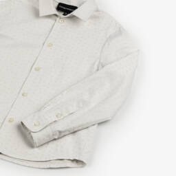 Emporio Armani-Boys Elegant Grey Cotton Shirt | Childrensalon Outlet