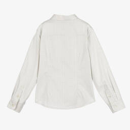 Emporio Armani-Boys Elegant Grey Cotton Shirt | Childrensalon Outlet