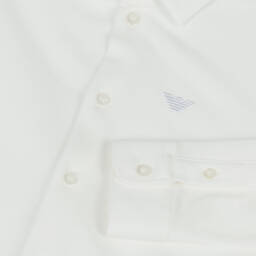 Emporio Armani-Boys Elegant Ivory Piqué Top | Childrensalon Outlet