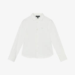 Emporio Armani-Boys Elegant Ivory Piqué Top | Childrensalon Outlet