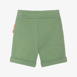 إEmporio Armani-شورت قطني أخضر للأولاد مع تصميم دب | Childrensalon Outlet
