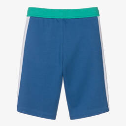 Emporio Armani-Boys Green & Blue Colourblock Logo Shorts | Childrensalon Outlet
