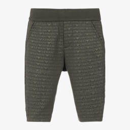 إمبوريو أرماني-بنطلون رياضي مزيج قطن لون أخضر كاكي للأولاد | Childrensalon Outlet