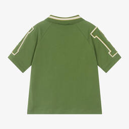 Emporio Armani-Boys Green Cotton EA Polo Shirt | Childrensalon Outlet