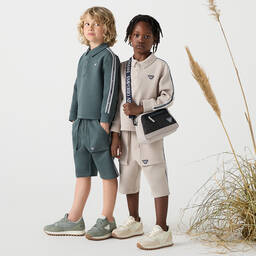 إمبوريو أرماني-شورت قطن جيرسي لون أخضر للأولاد | Childrensalon Outlet