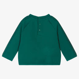 إEmporio Armani-سويتشيرت قطن جيرسي لون أخضر أطفال ولادي | Childrensalon Outlet