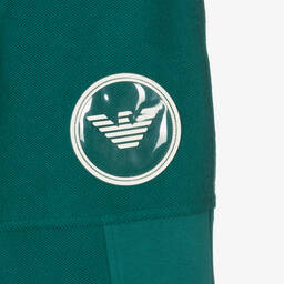 Emporio Armani-Boys Green Cotton Joggers | Childrensalon Outlet
