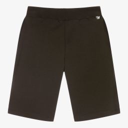 Emporio Armani-Boys Green Cotton Logo Shorts | Childrensalon Outlet