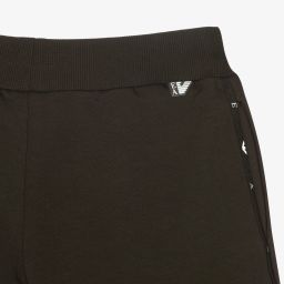 Emporio Armani-Boys Green Cotton Logo Shorts | Childrensalon Outlet