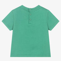 Emporio Armani-Зеленая хлопковая футболка | Childrensalon Outlet