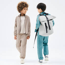 Emporio Armani-Boys Green Cotton Logo Tape Joggers | Childrensalon Outlet