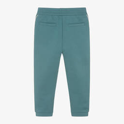 Emporio Armani-Boys Green Cotton Logo Tape Joggers | Childrensalon Outlet