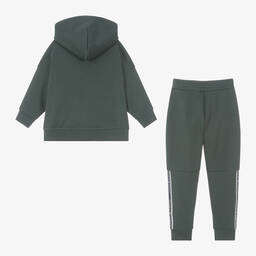 Emporio Armani-Boys Green Cotton Tracksuit | Childrensalon Outlet