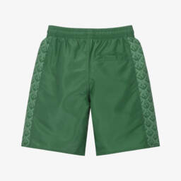 Emporio Armani-Boys Green Eagle Swim Shorts | Childrensalon Outlet