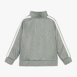 Emporio Armani-Boys Green Jacquard Zip-Up Top | Childrensalon Outlet