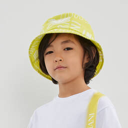 Emporio Armani-Boys Green Logo Bucket Hat | Childrensalon Outlet
