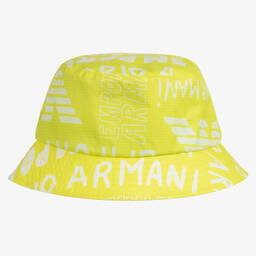 Emporio Armani-Boys Green Logo Bucket Hat | Childrensalon Outlet