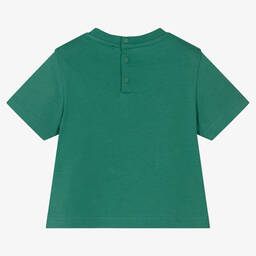 Emporio Armani-Boys Green Logo Cotton T-Shirt | Childrensalon Outlet