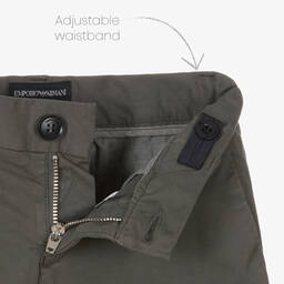 Emporio Armani-Boys Grey Chino Trousers | Childrensalon Outlet