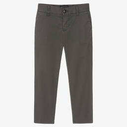 Emporio Armani-Boys Grey Chino Trousers | Childrensalon Outlet