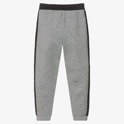Emporio Armani-Boys Grey Cotton Logo Joggers | Childrensalon Outlet