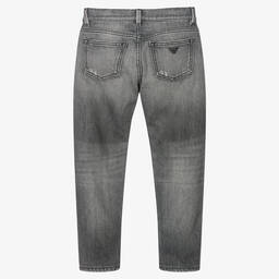 Emporio Armani-Boys Grey Denim Regular Jeans | Childrensalon Outlet
