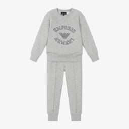 Emporio Armani-Boys Grey Jersey Tracksuit | Childrensalon Outlet