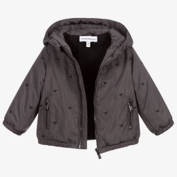 إمبوريو أرماني-جاكيت هودي أطفال ولادي لون رمادي | Childrensalon Outlet