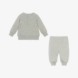 إEmporio Armani-بدلة رياضية قطن لون رمادي للأولاد | Childrensalon Outlet