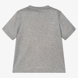 إمبوريو أرماني-تيشيرت ليوسيل جيرسي لون رمادي للأولاد | Childrensalon Outlet